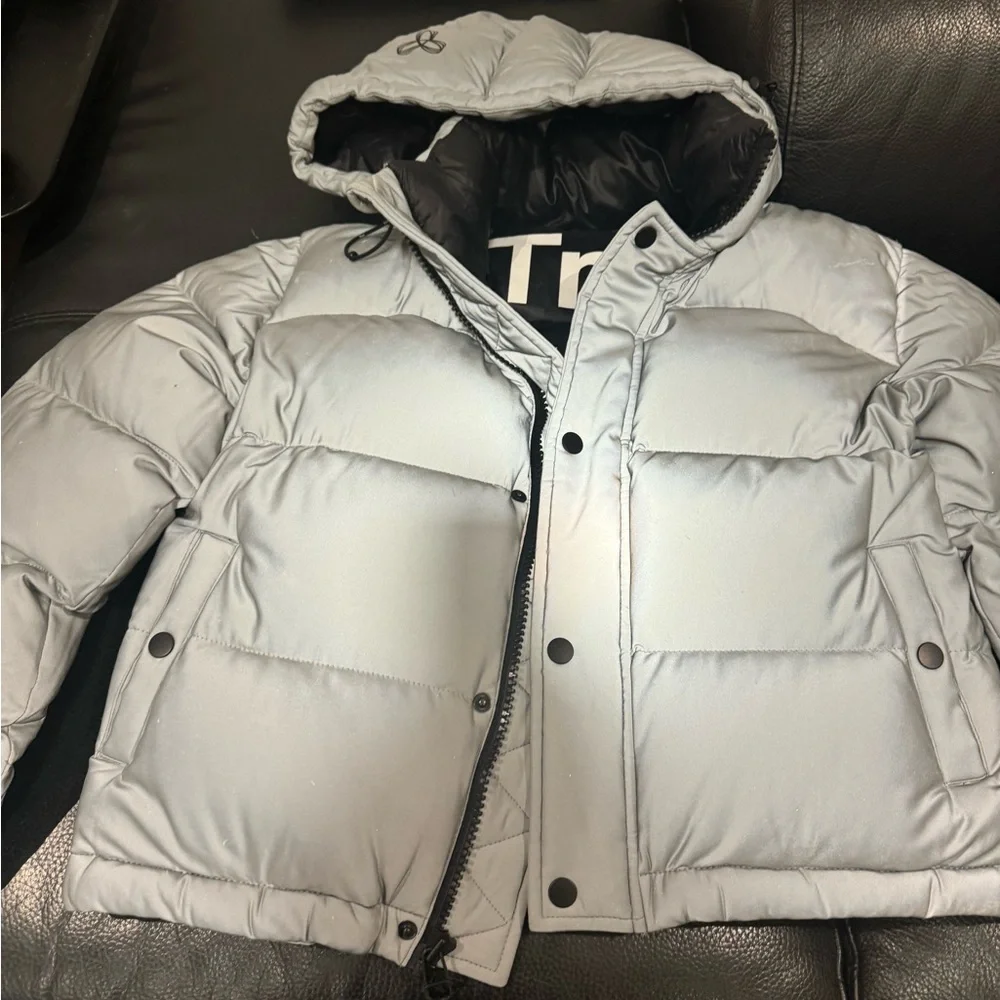 Aritzia super Puff reflective silver  Jacket - Picture 2 of 6